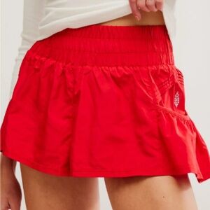 Free People Get Your Flirt On Shorts- Winterberry Red